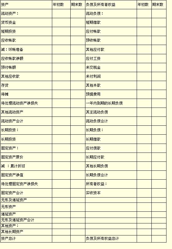 资产负债表(中)