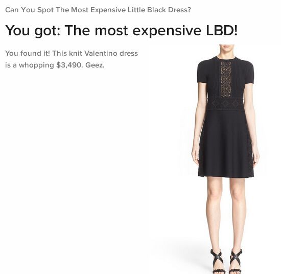 你能猜出下面哪条小黑裙最贵吗？