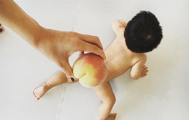 蜜桃臀羞羞呐!日本妈咪晒萌娃PP照萌翻网友