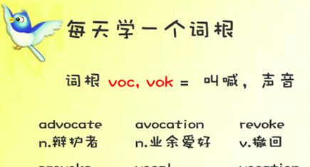 学词根 voc, vok = to call, voice