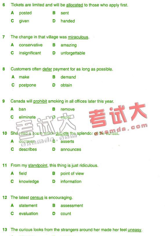 2008职称英语考前每日一练(卫生类第61期－A级)